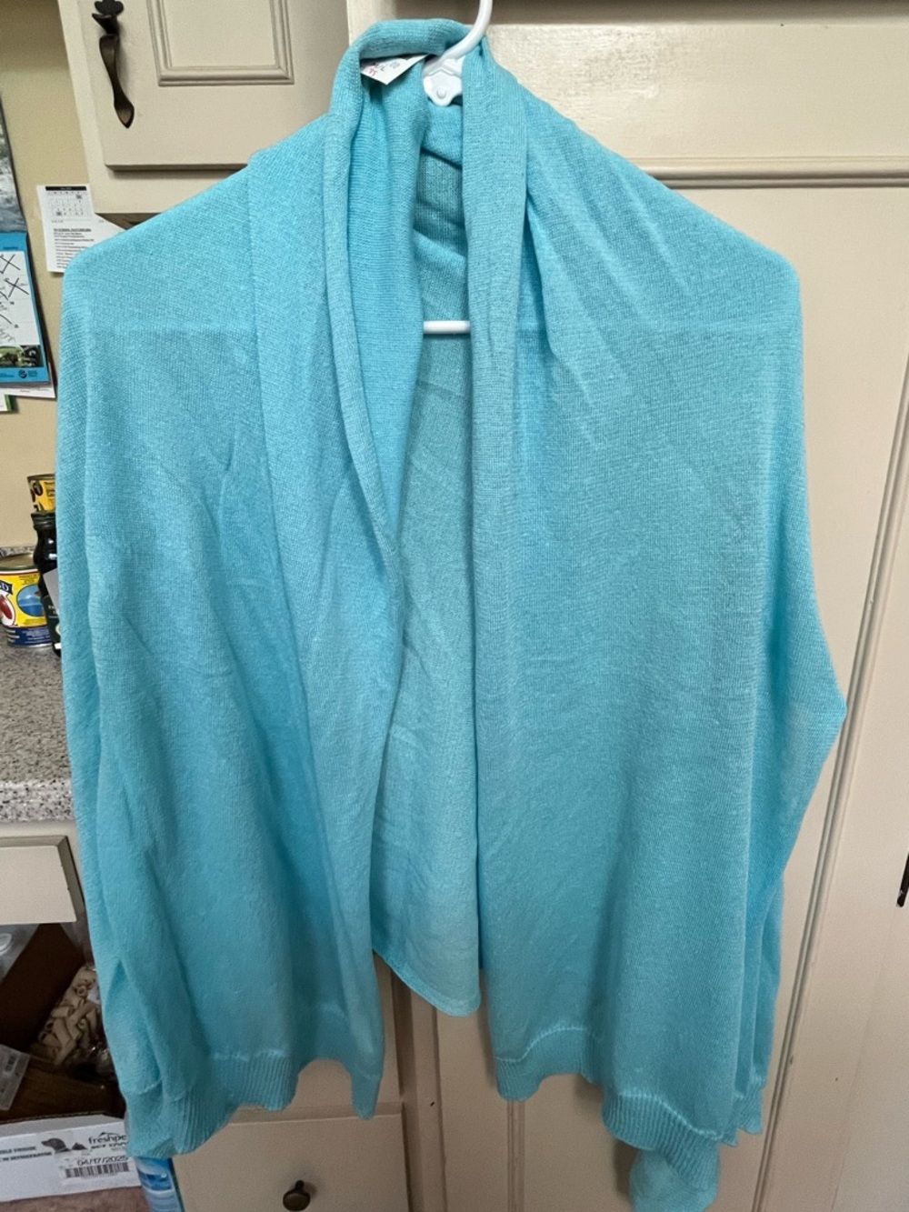 Talbots Aqua Open-Front Women's Sweater Wrap